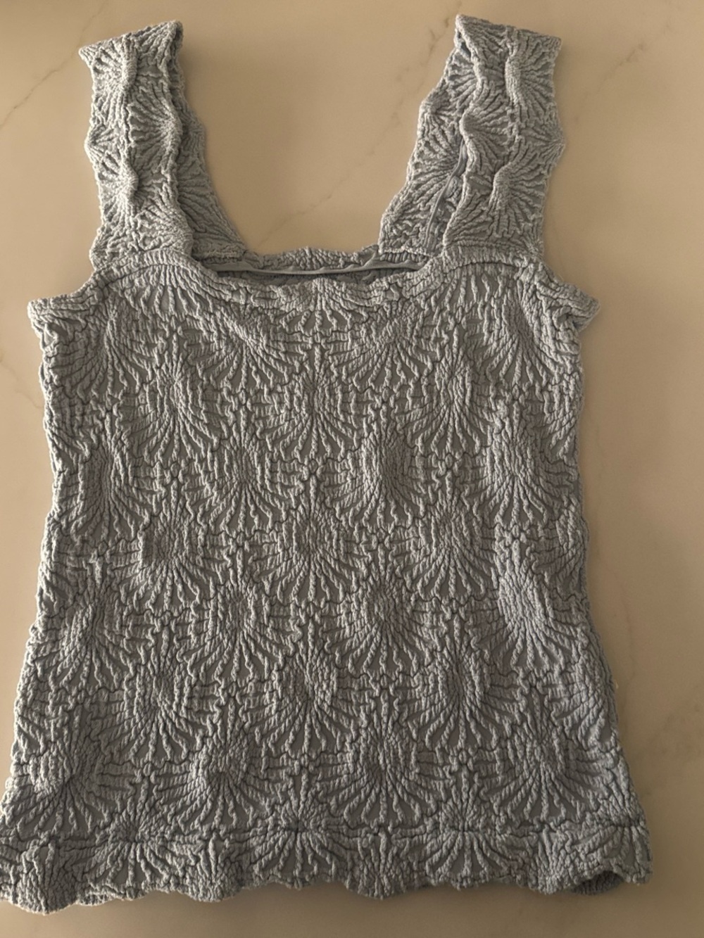 Free People Light Blue Smocked Tank